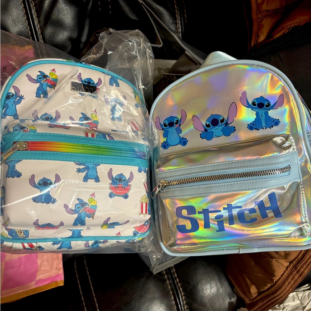 Stitch 2 Backpacks, 2 Stitch Earring Sets